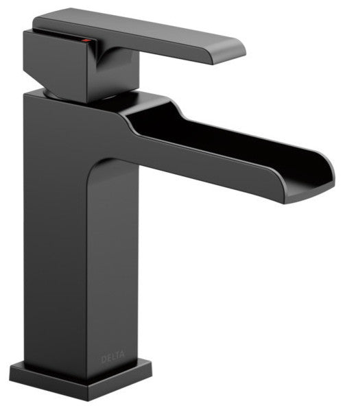 Delta Ara Single Handle Channel Bathroom Faucet, Matte Black, 568LF-BLLPU