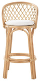 Rattan Criss-Cross Bar Stool, Natural