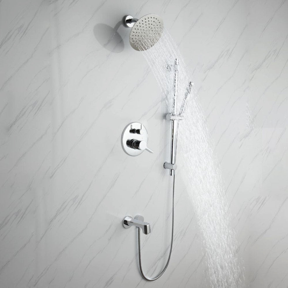 Luviah Set 8" Chrome Round Rain Shower and Handheld