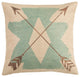 Burlap Turquoise Aztec Pillow, 18"x18"