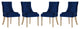 Pose Dining Chair Velvet Set of 4, Navy