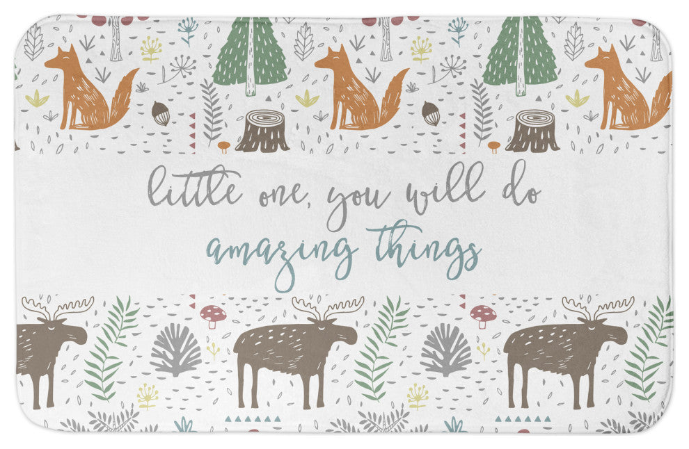 Woodland Animals Patten 34x21 Bath Mat