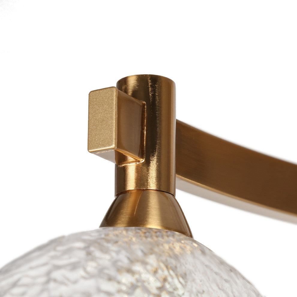 LNC Evangeline 5-Light 44.5" Modern Linear Glass Kitchen Island Light, Brass