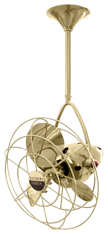 Jarold Direcional Directional Ceiling Fan, Polished Brass