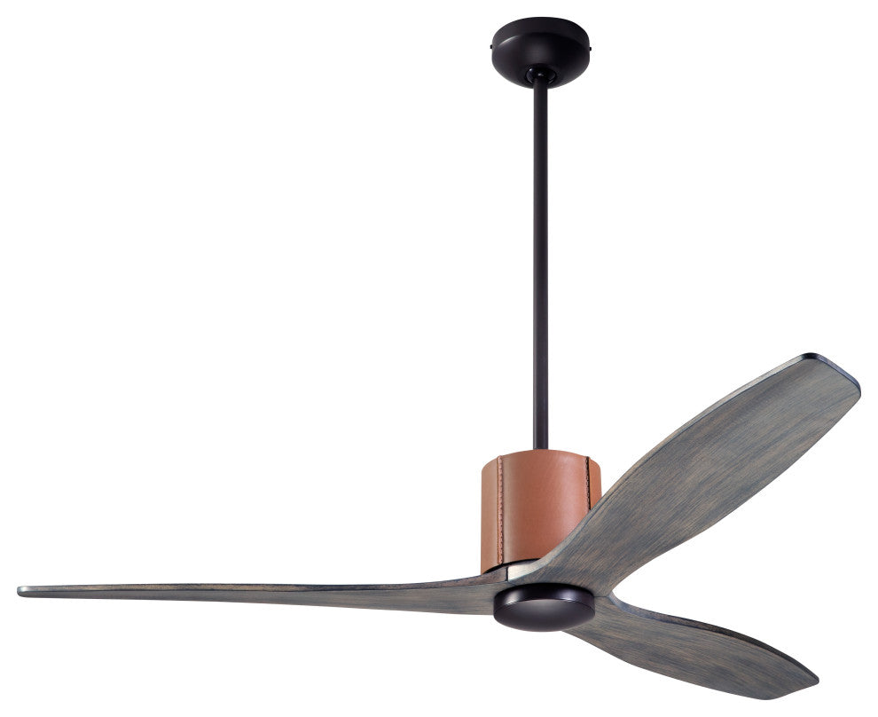 LeatherLuxe Fan, Bronze/Tan, 54" Graywash Blades, Remote Control