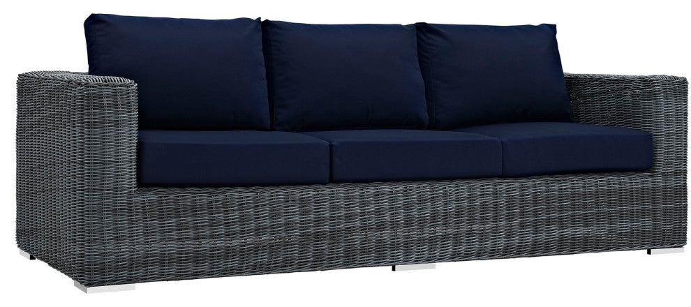 Summon Outdoor Patio Sunbrella, Sofa, Canvas Navy