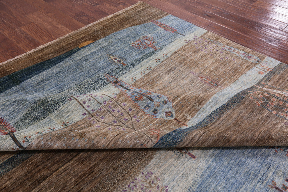 Tribal Persian Gabbeh Hand Knotted Rug 8' 9" X 11' 11" Q7926