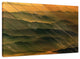 Faux Wood Foggy Mountain Layers at Sunset Landscape Canvas Prints, 12" X 16"
