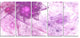 Light Purple Rotating Polyhedron, Abstract Canvas Wall Art, 60"x28", 5 Panels