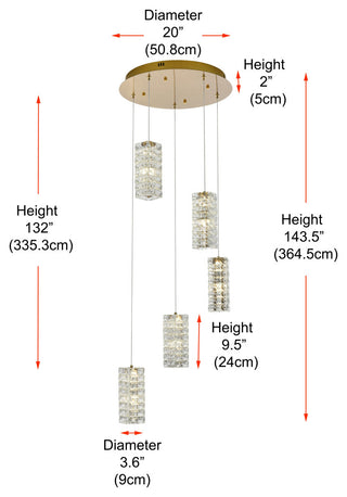 Home Living 20" LED Pendant, Satin Gold