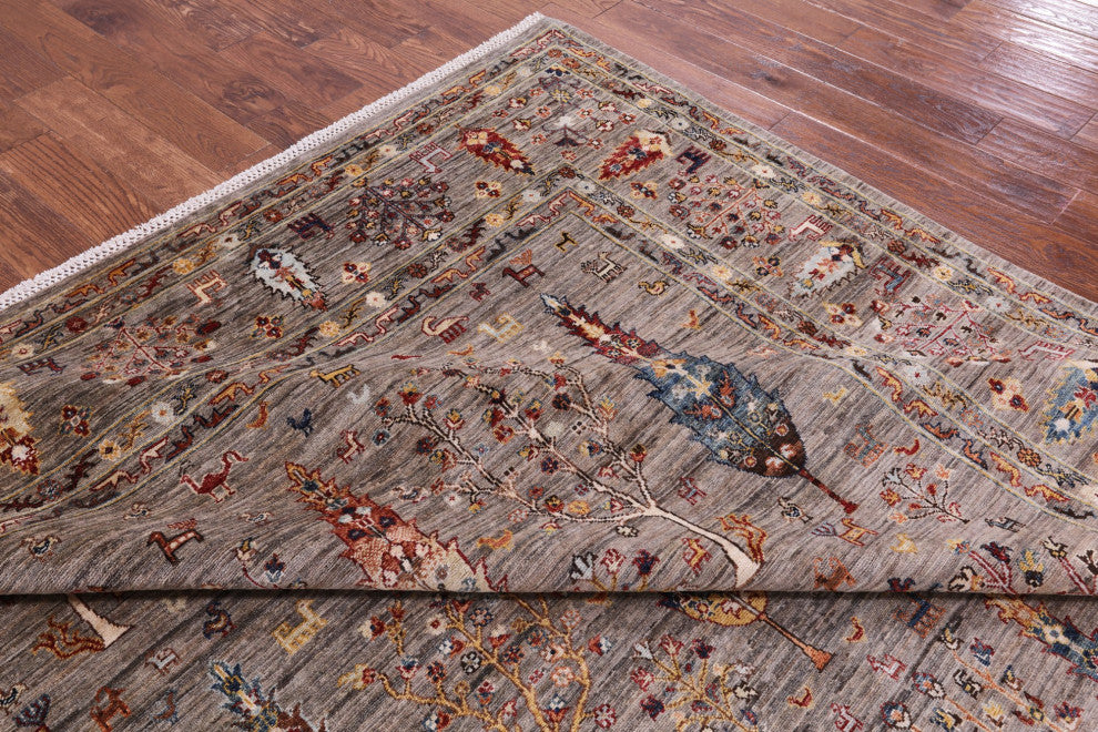 9' 1" X 11' 11" Persian Gabbeh Tribal Handmade Wool Rug - Q13000