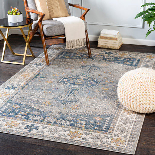 Surya Seattle STA-2311 5'3"x7'3" Rug, Medium Gray/Denim/Light Gray/Khaki/White