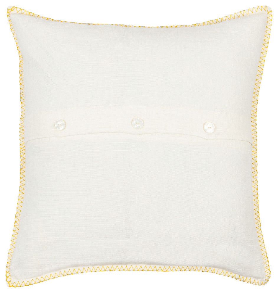 Surya Lsp-002 Cream Pillow Shell With Down Insert 18"H X 18"W