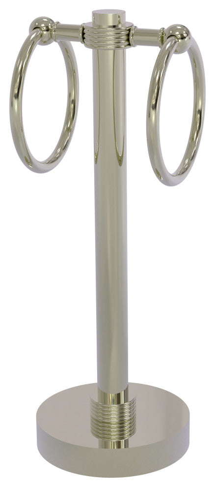 Vanity Top 2 Towel Ring with Groovy Accents, Polished Nickel