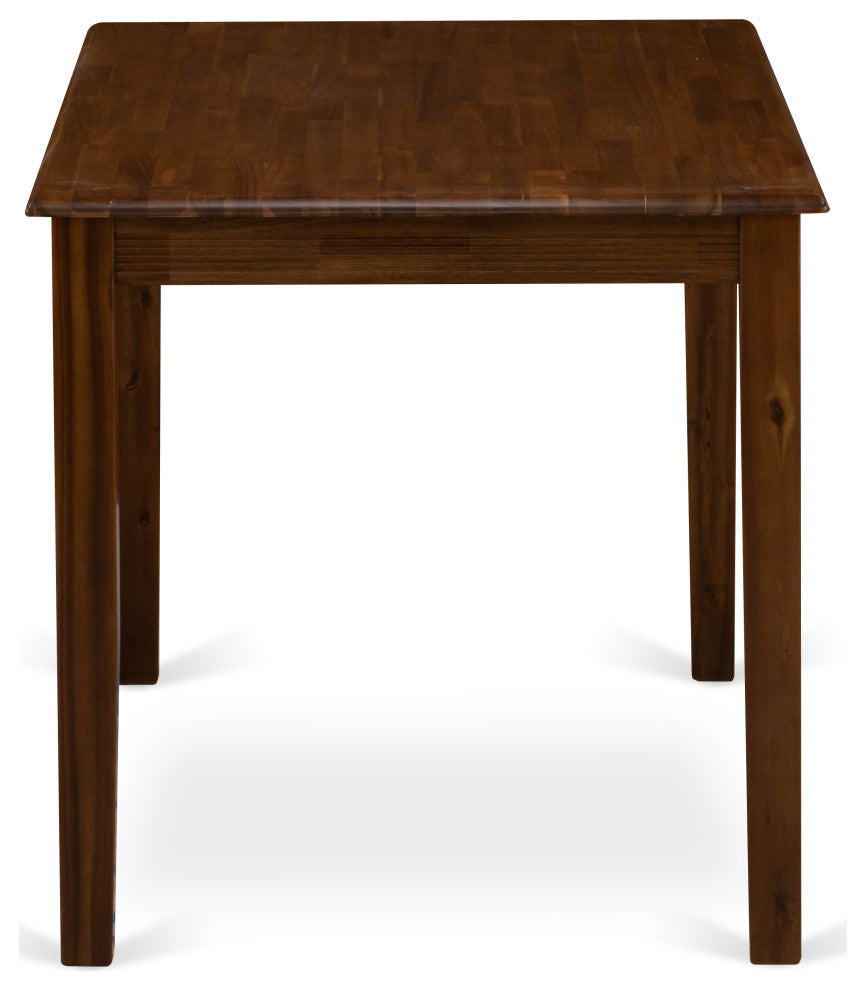 Table Walnut Rectangular Top Surface And Asian Wood 4 Legs Walnut Finish