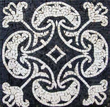 Black/White Mosaic, Heart of Herat, 19"x19"
