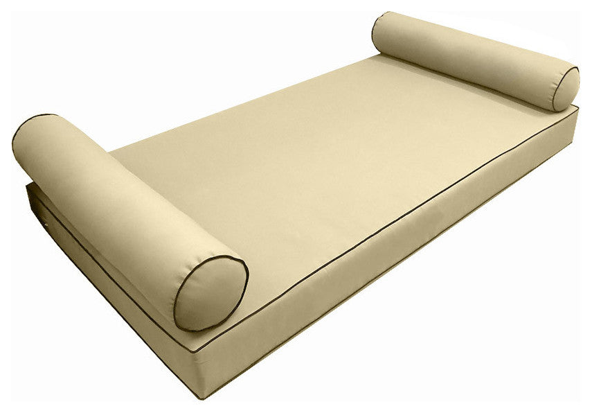 Style5 Full Contrast Pipe Outdoor Mattress Bolster Slip Cover COMPLETE SET AD103