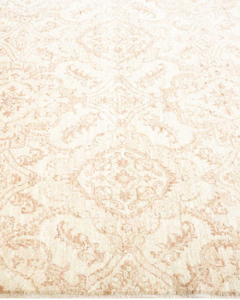 Eclectic, One-of-a-Kind Hand-Knotted Area Rug Ivory, 4'1"x6'3"