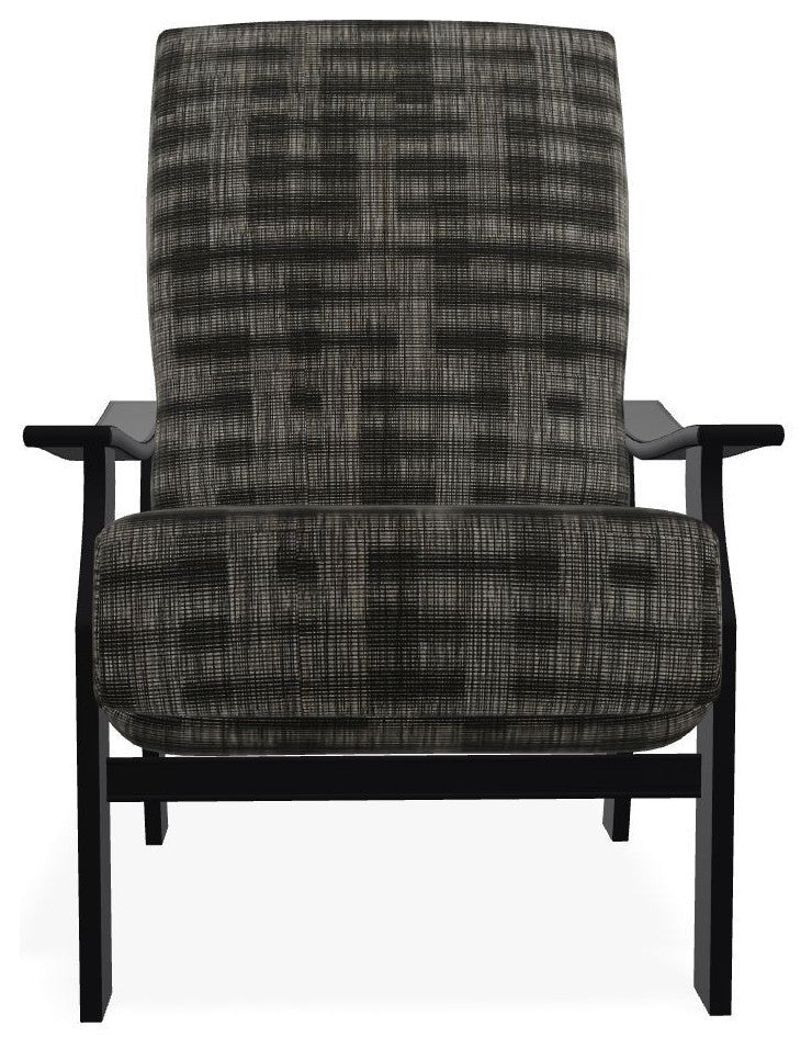 St. Catherine Deep Seat Outdoor Armchair, Illusion Plaid Onyx/Black