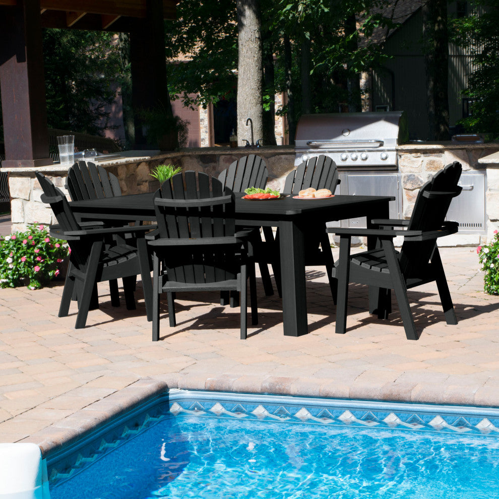 Muskoka 7-Piece 42x72 Bistro Dining Set, Weathered Acorn, Black