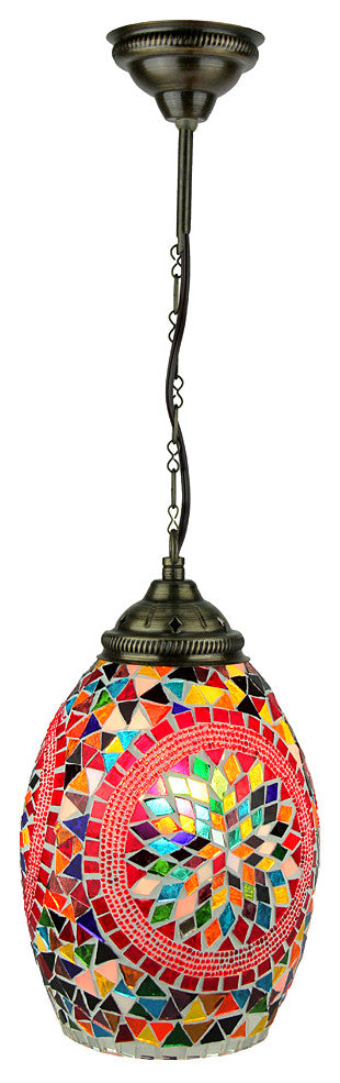 Handcrafted Glass Art Turkish Style Mosaic Pendant Lamp