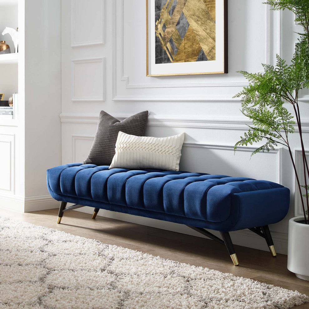 Adept Upholstered Velvet Bench
