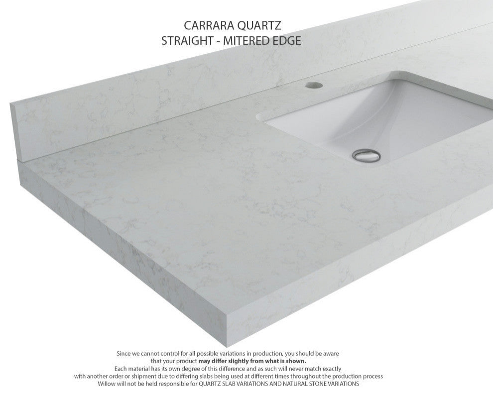 Malibu 84 Double Sink Bath Vanity in White  2" Carrara Quartz