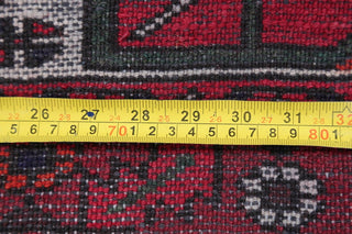 Hamedan Geometric Persian Handmade Oriental Traditional Area Rug, Red, 4'7"X3'3"