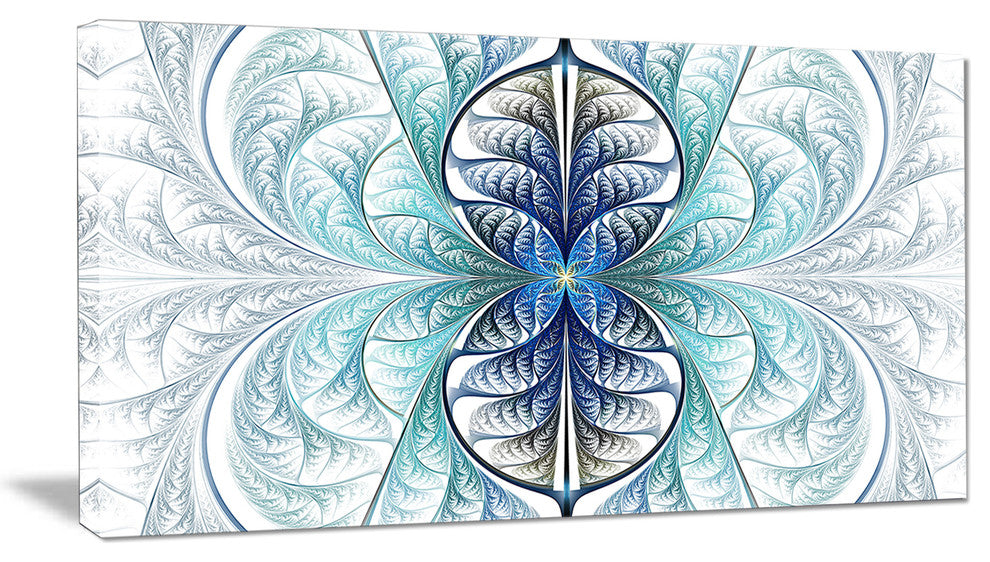 Light Blue Stained Glass Texture, Abstract Canvas Art Print, 40x20