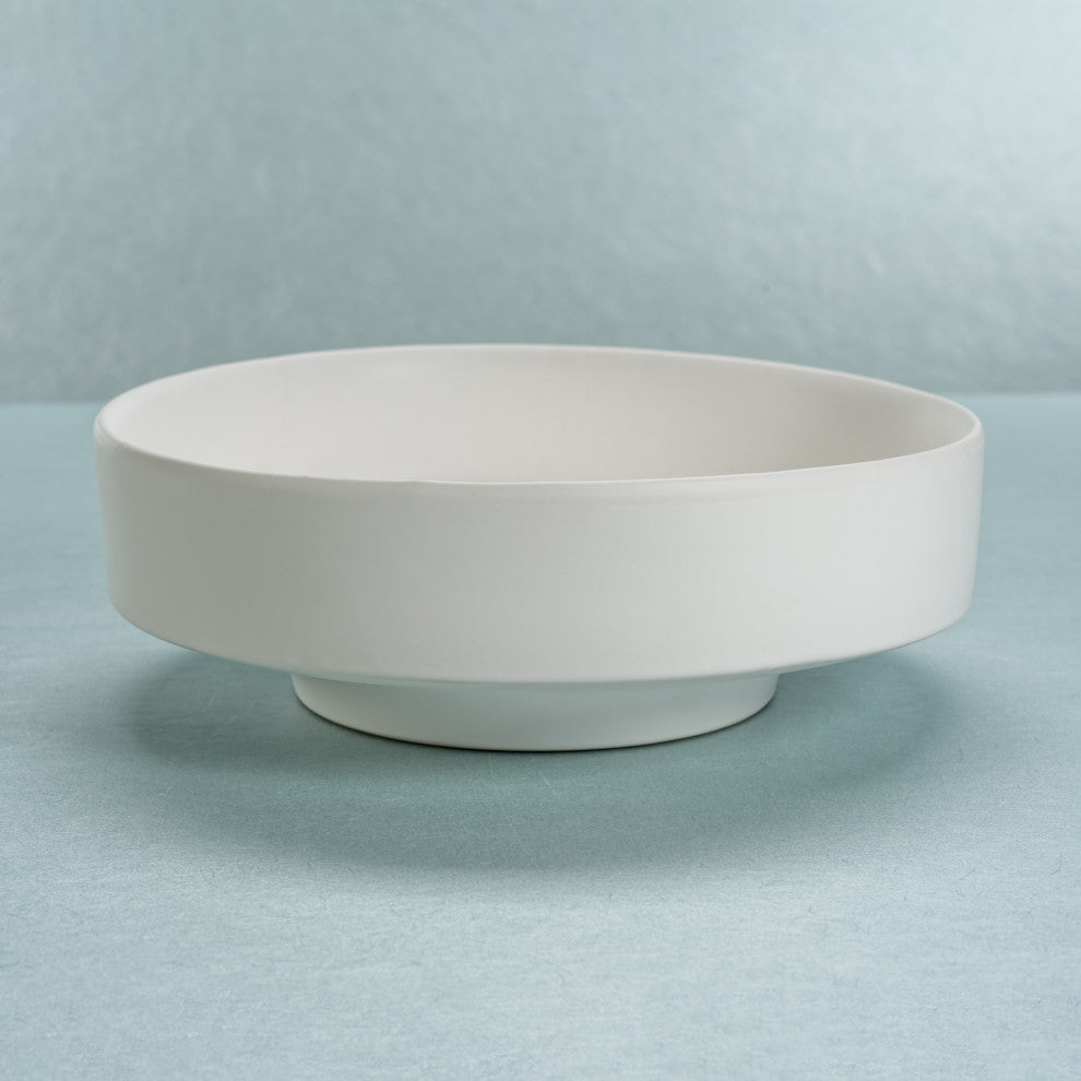 Cornella White Ceramic Centerpiece Bowl