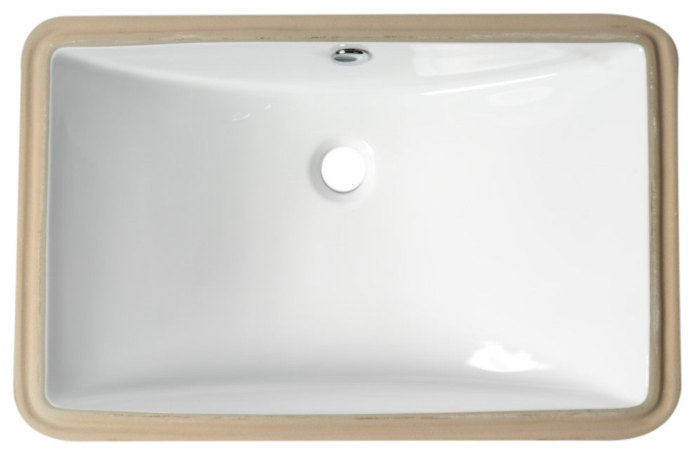 ALFI brand ABC603 White 24" Rectangular Undermount Ceramic Sink