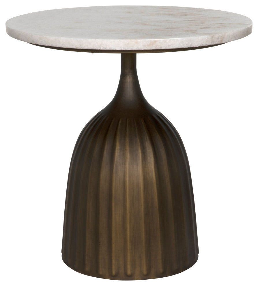 Samuel Side Table, Aged Brass