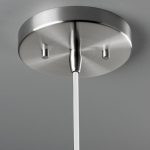 Erlen Pendant, Bisque, Polished Chrome, White Cord, Integrated LED