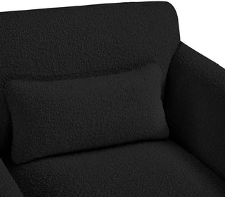 Stylus Boucle Fabric Upholstered Loveseat, Black