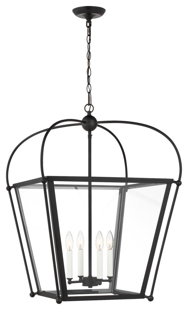 Charleston Medium Four Light Foyer, Midnight Black
