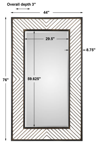 Uttermost Karel MDF Metal Glass Decorative Mirror in Rustic Bronze/Gold