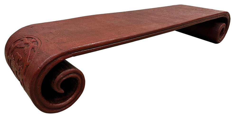 Consigned Late 19th Century Chinese Scrolled Sides Coffee Table