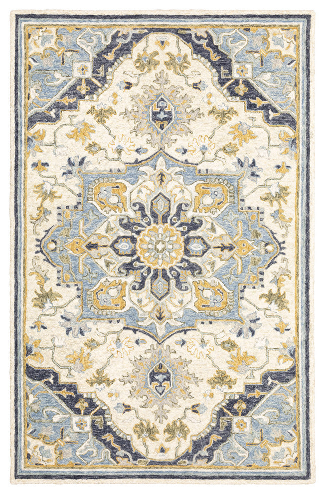 Oriental Weavers Alfresco Collection Blue/ Ivory Oriental Indoor Area Rug 8'X10'
