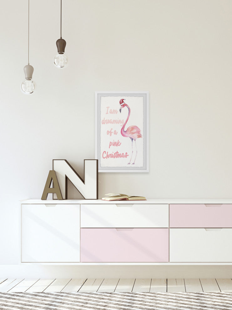 "Dreaming of a Pink Christmas" Framed Painting Print, 16x24