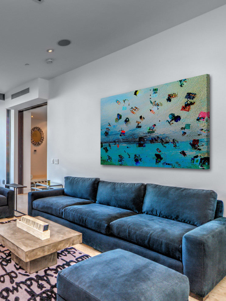 "Beach At Dusk" Painting Print on Wrapped Canvas, 60"x40"