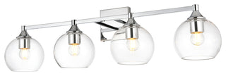 4 Light Chrome And Clear Bath Sconce