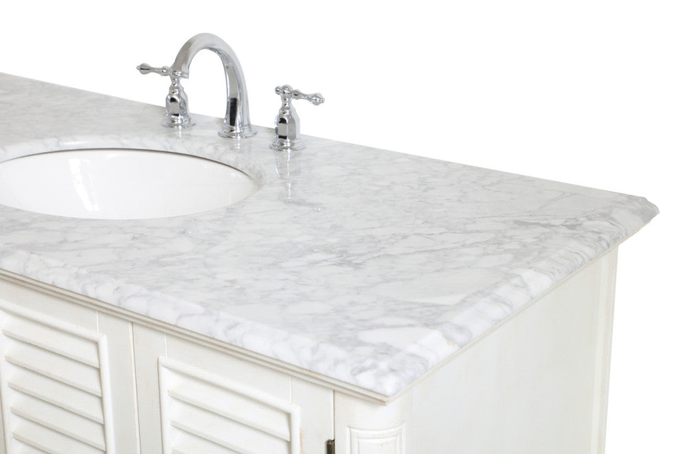 Home Living Single Bathroom Vanity, Antique White, 48"