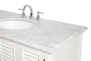 Home Living Single Bathroom Vanity, Antique White, 48"