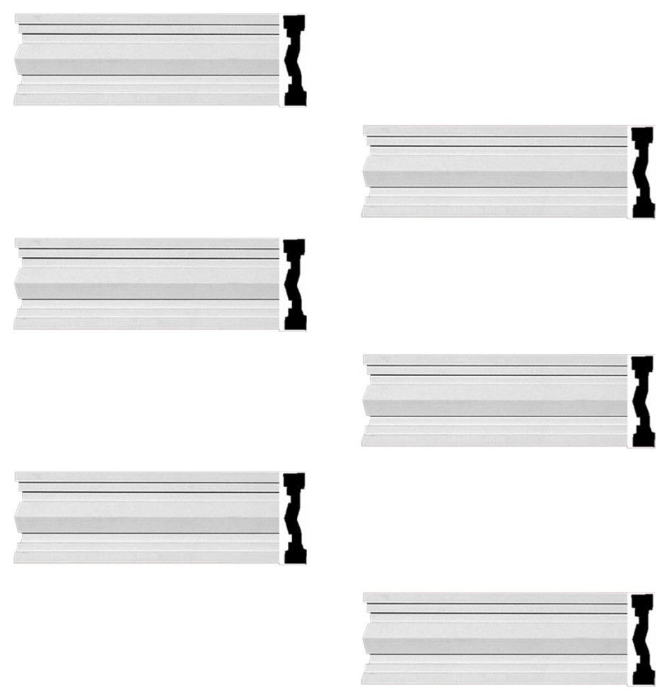 Crown Molding White Urethane Wellfleet  Design 6 Pieces Totaling 576" Length