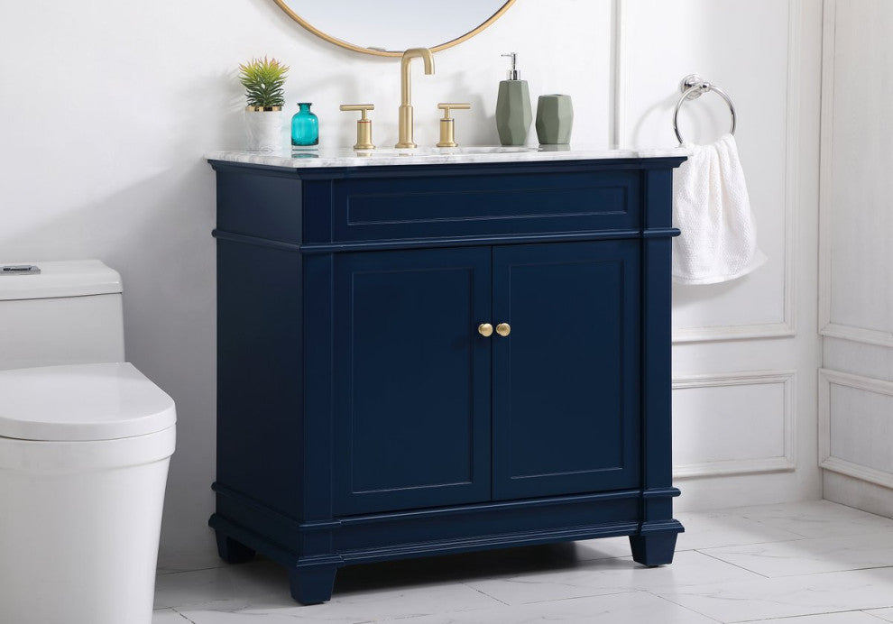 Weston Single Bathroom Vanity Set, Blue, 36
