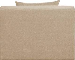 Stellar Upholstered Modular Chair, Beige, Chenille Fabric, Armless Modular Chair