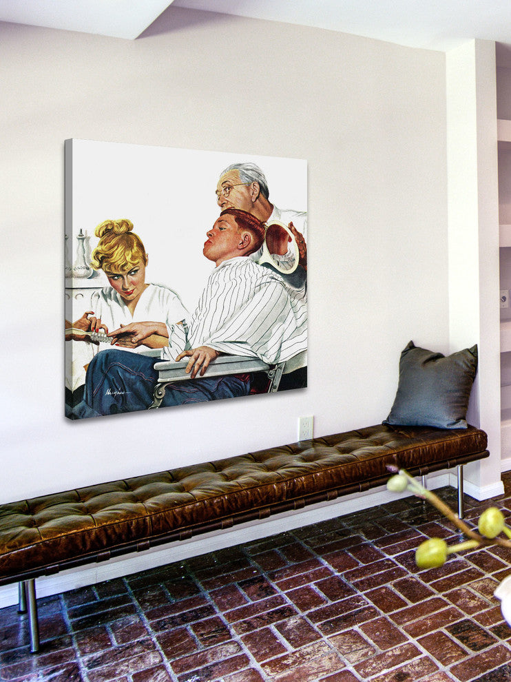 "Haircut and Manicure" Painting Print on Canvas by George Hughes