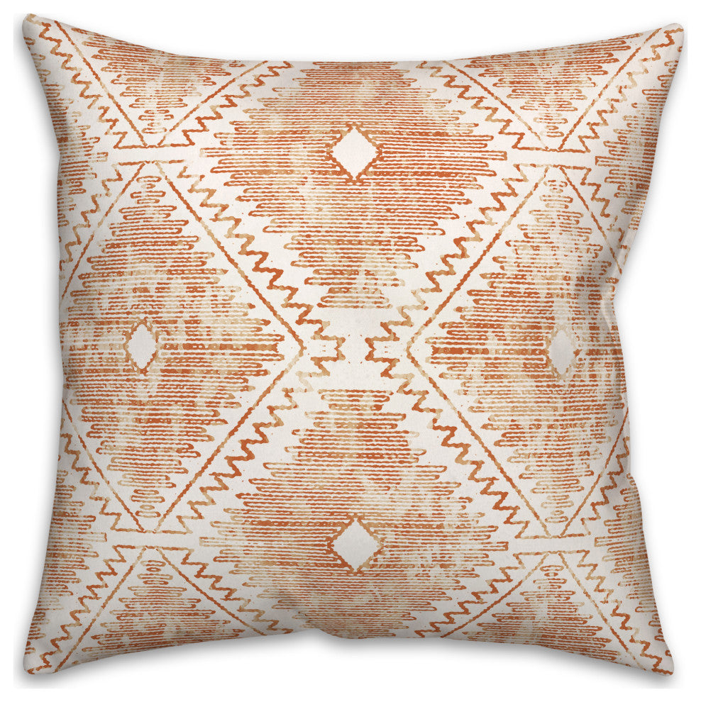 Orange Ikat 18 x 18 Spun Poly Pillow