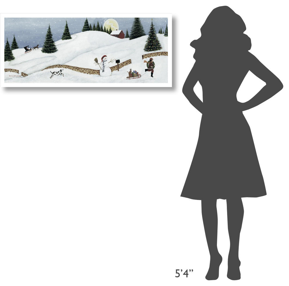 "Christmas Valley Snowman Crop" Paper Print by David Carter Brown, 42"x18"