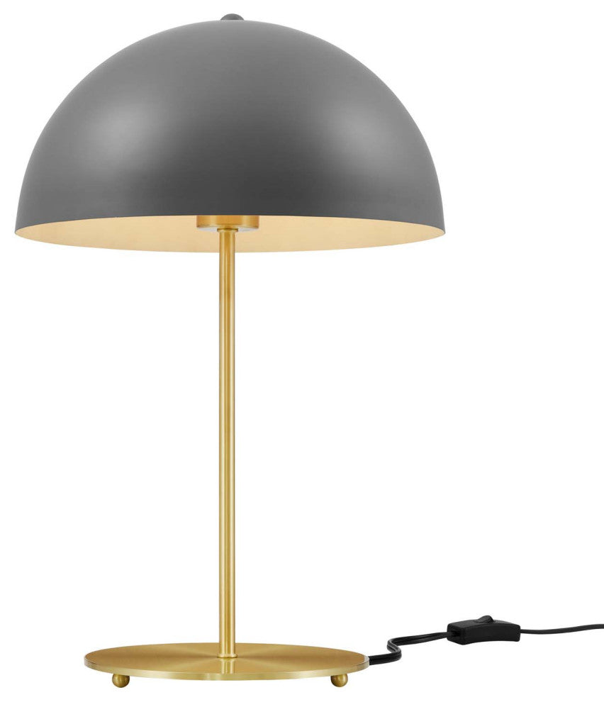 Ideal Metal Table Lamp, Gray Satin Brass